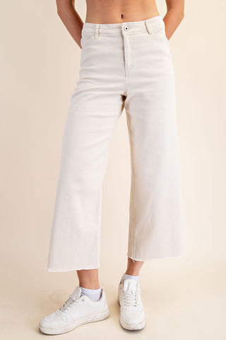 Kacey Cotton Twill Wide Leg Pant