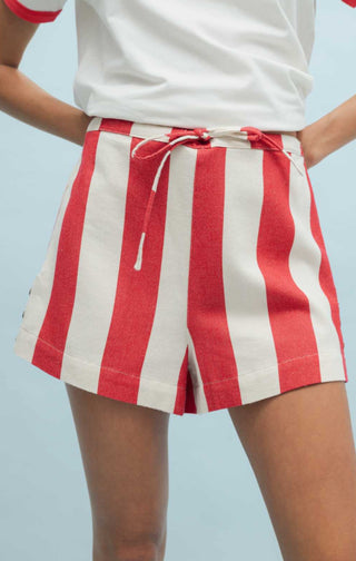 Callie Cotton Striped Shorts