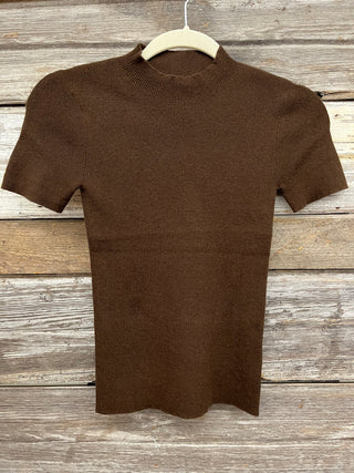 Kennedy Short Sleeve Mock Neck Sweater