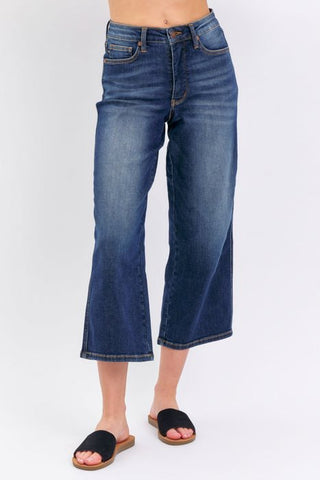 Judy Blue Tummy Control Crop Wide Leg