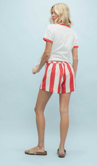 Callie Cotton Striped Shorts