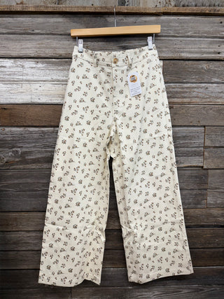 Cher Floral Denim Wide Leg Pants