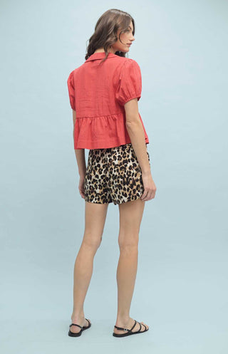 Erin Collared Puff Sleeve Blouse