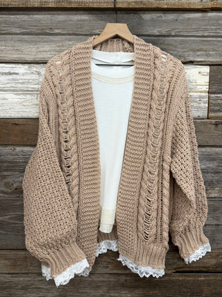 Nora Lace Trimmed Cardigan