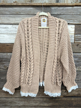Nora Lace Trimmed Cardigan