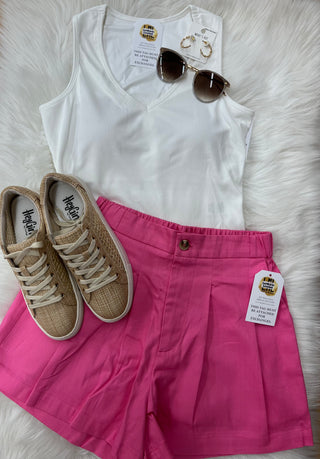 Caitlin Pink Twill Shorts