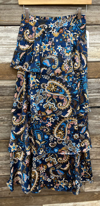Callie Tiered Satin Maxi Skirt