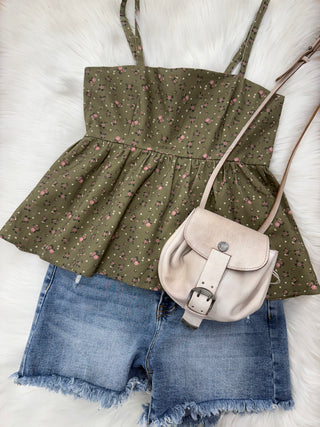 Delilah Ditsy Floral Peplum Tank
