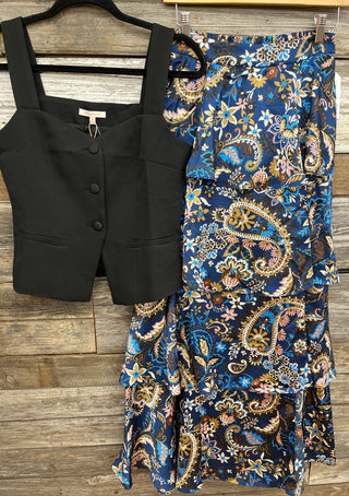 Callie Tiered Satin Maxi Skirt