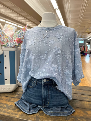 Piper Embroidered Flower Tee