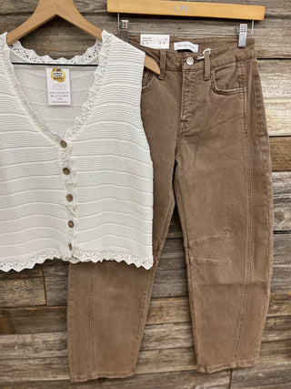 Zella High Rise Barrel Jeans