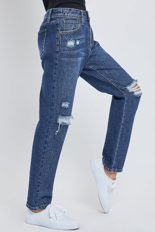 Girls Selena Four Button Straight Leg Jean