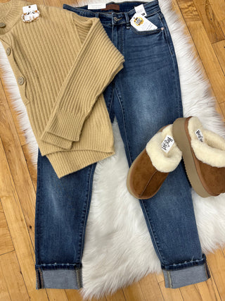 Judy Blue Mid-Rise Vintage Wash Boyfriend w/ Cuff