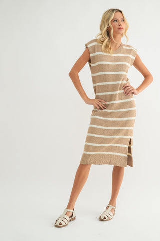 Daphne Striped Sweater Tank Midi Dress