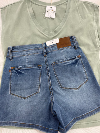 Judy Blue High Waist Double Waistband Shorts