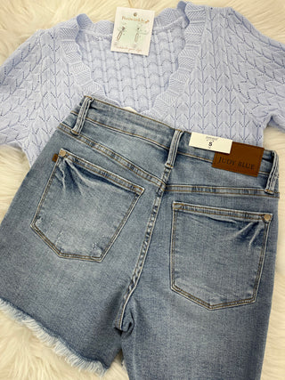 Judy Blue Tummy Control Fray Shorts