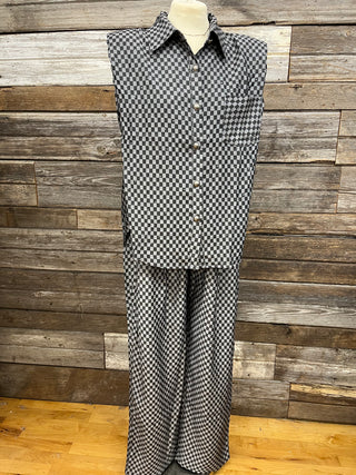 Roxy Checkered Rhinestone Set