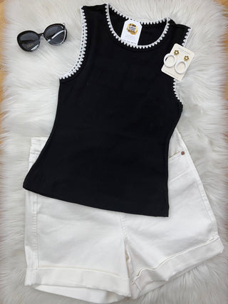 Remy Ribbed Embroidery Detail Tank