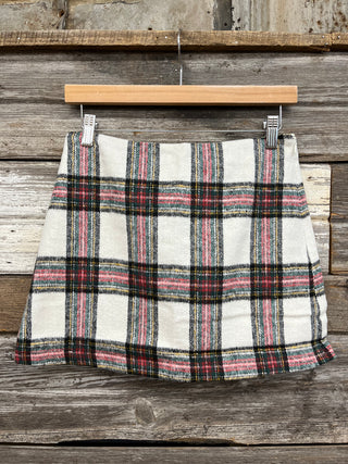 Cher Brushed Plaid Mini Skort
