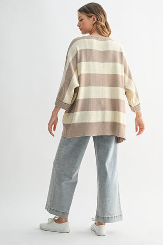 Caroline Striped Lightweight Cardigan