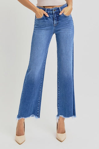 Risen High Rise Ankle Straight Jeans