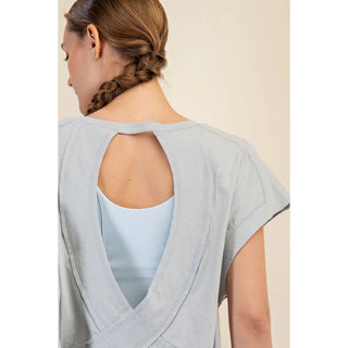 Ava Cotton Slub Open Back Tee