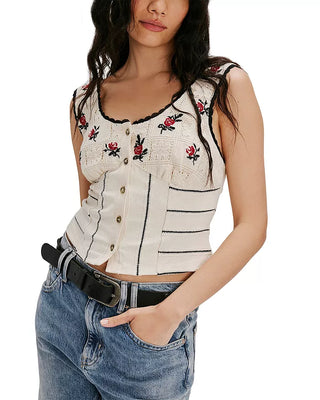 Free People Rose Bud Knit Top