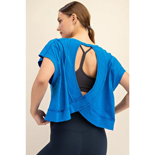 Ava Cotton Slub Open Back Tee