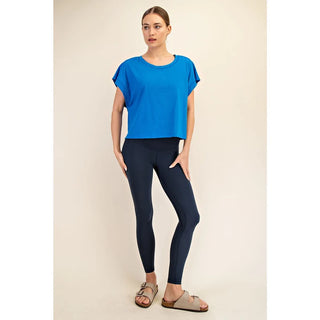 Ava Cotton Slub Open Back Tee