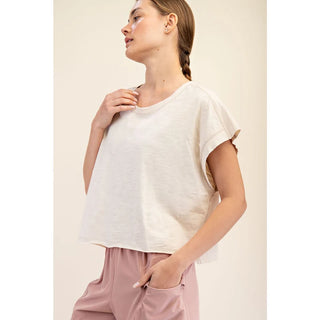 Ava Cotton Slub Open Back Tee