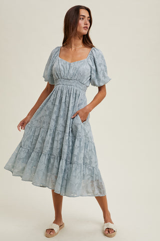 Sallie Embroidered Midi Dress