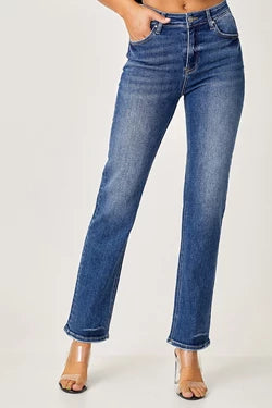 FINAL SALE Risen Midrise Slim Relaxed Straight Jeans