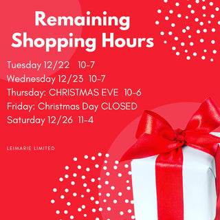 Remaining Holiday Shopping Hours
