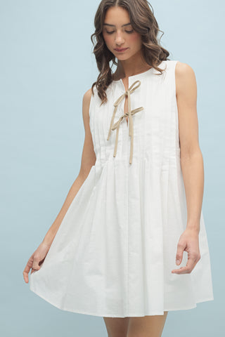 Sadie Pleated Linen Dress