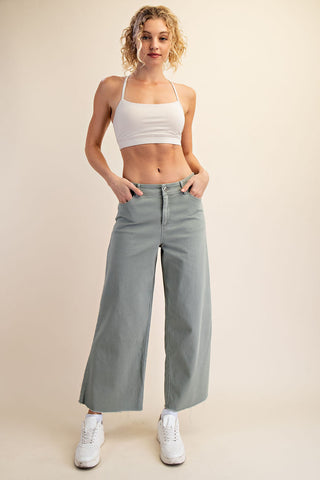 Kacey Cotton Twill Wide Leg Pant