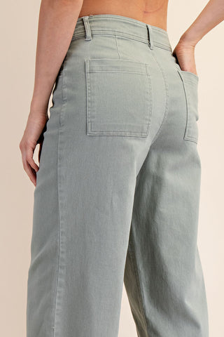 Kacey Cotton Twill Wide Leg Pant