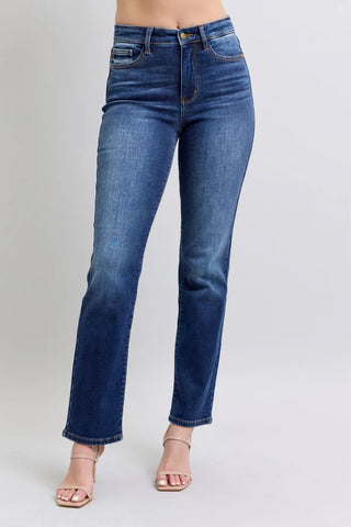 Judy Blue Vintage Wash Thermal Straight Leg Jeans