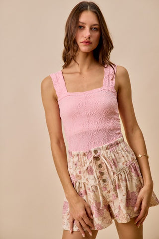 Cora Cotton Twill Floral Shorts