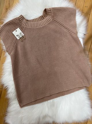 Harper Short Sleeve Washed Sweater