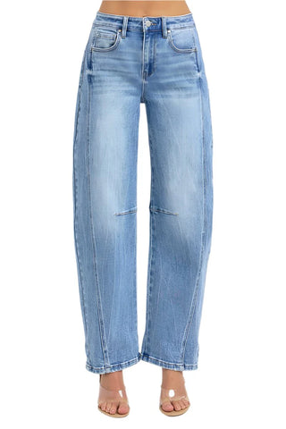 Risen High Rise Boyfriend Cuffed Barrell Jeans