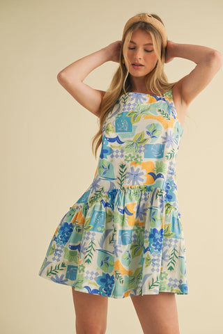 Carrie Coastal Print Dress