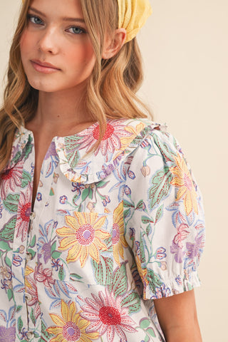 Laura Collar Blouse