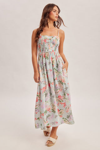 Carly Smocked Floral Convertable Sundress
