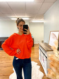 Erin Slouchy VNeck Knit Orange Pullover