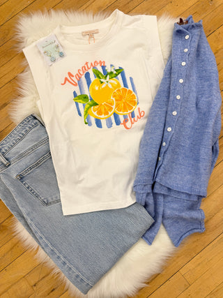 Maria Embroidered Vacation Tee