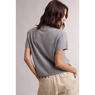 Leslie Classic Short Sleeve Crewneck Knit Sweater Top
