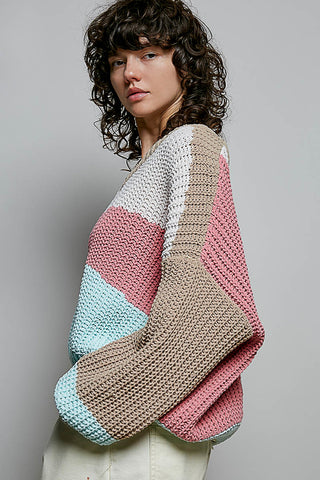 Charlie Chunky Knit V Neck Sweater