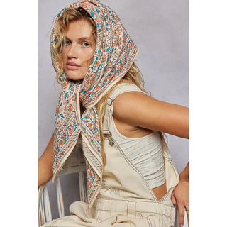 Floral Patterned Multi Style Wrap Scarf