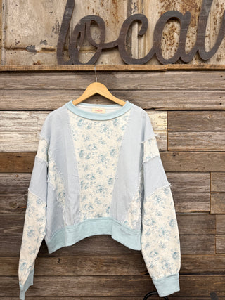 Malorie French Terry Mixed Print Sweatshirt