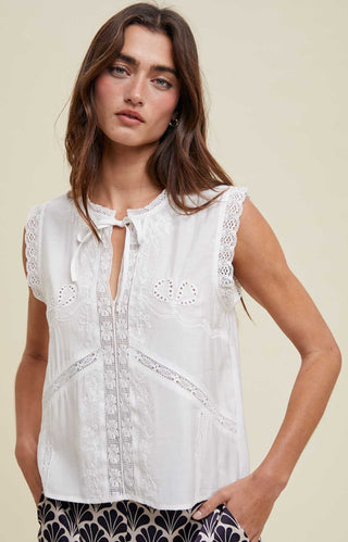 Miya Lace Trim Blouse